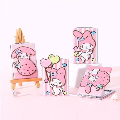 [Sanrio gama completa de espejos de doble cara] Kulomi espejo pequeño dormitorio dormitorio espejo de maquillaje espejo plegable espejo de tocador
