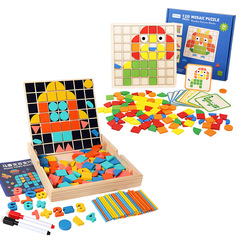 Mosaic three-in-one clever puzzle building block toy, whiteboard writable drawing board, educational toy for kindergarten and primary school