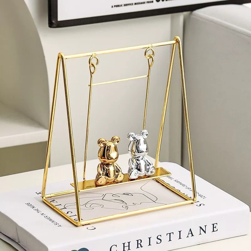 Креативные украшения в виде медведя-качалки для офиса, книжной полки, шкафа, рабочего стола, милые лечебные украшения