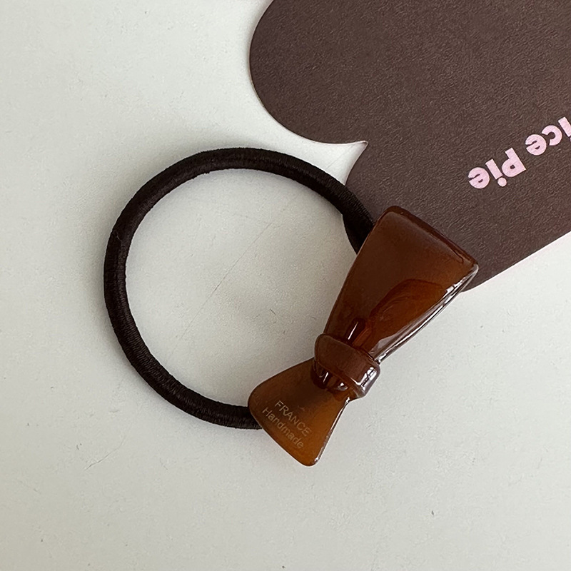 Corda per capelli con fiocco in acetato con texture gelatinosa semi-trasparente, elastico, colore fresco, elastico per capelli di base, accessori per capelli Nuovo_voghion.com