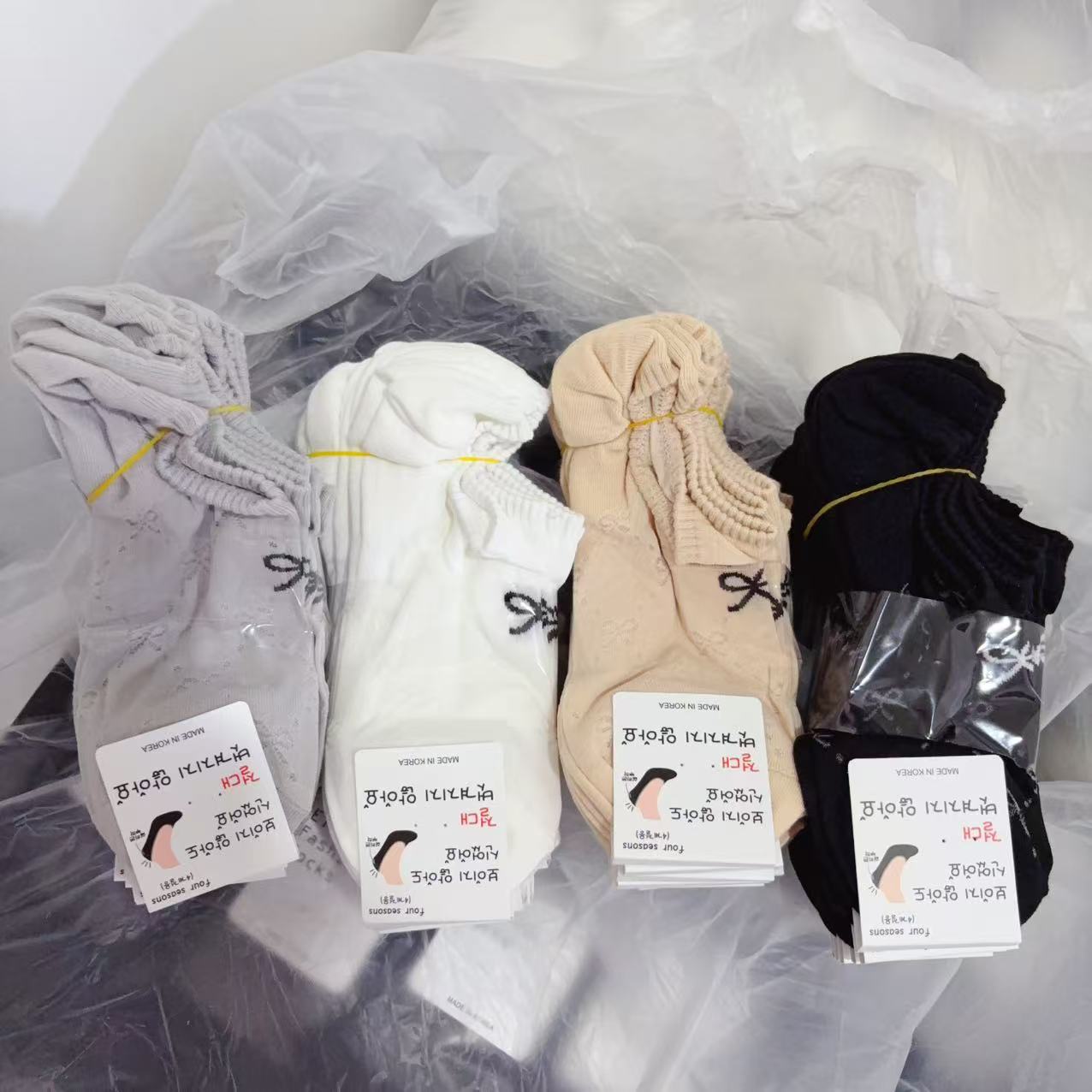 South Korea boat socks ladies east gate lace thin mesh boat socks summer new glalalane bow thin socks