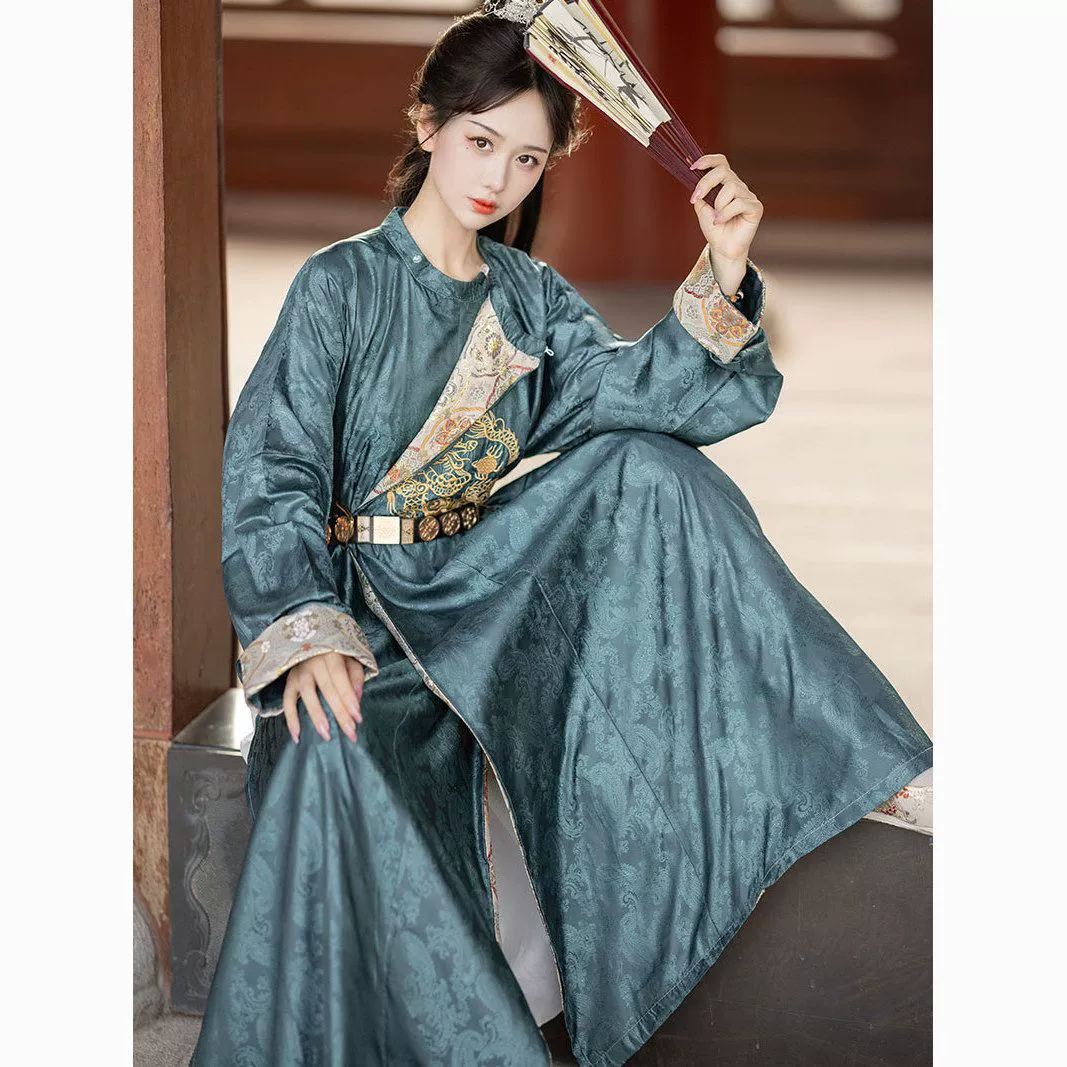 Оригинальный халат Hanfu в стиле унисекс, древний китайский стиль, вышитый халат династии Тан с круглым вырезом, весенне-летний халат с широкими рукавами в стиле древней феи