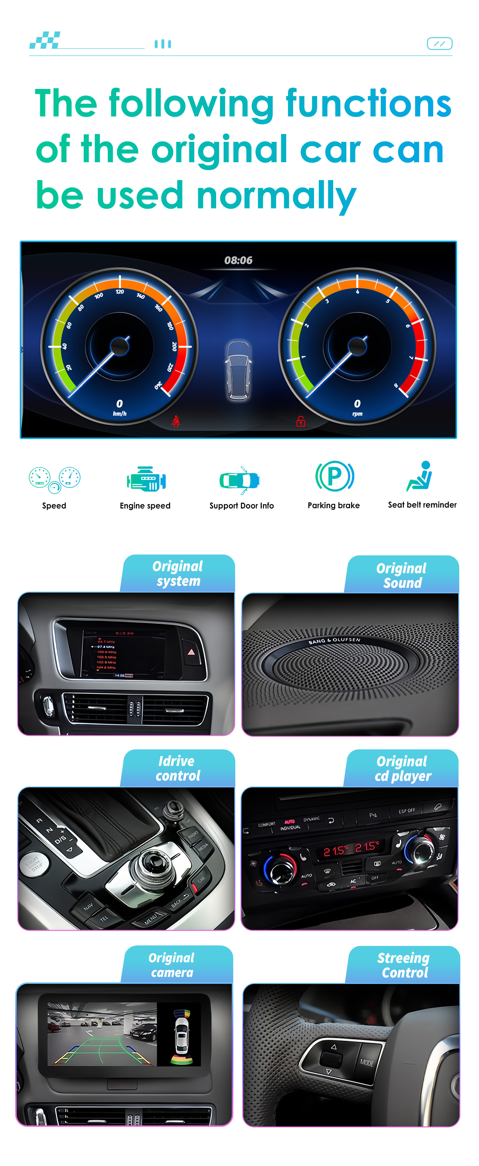 Suitable for 09-16 Audi Q5 Android large screen central control display navigation reversing image all-in-one machine