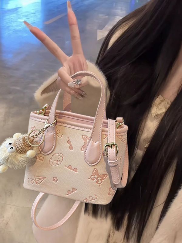 粉色水桶包包女2025新款高端大气小个子高级感轻奢超火小众斜挎包|undefined