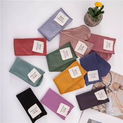 莫蘭迪色長襪子女ins潮純棉韓國日系卷邊夏秋季新薄款中筒堆堆襪