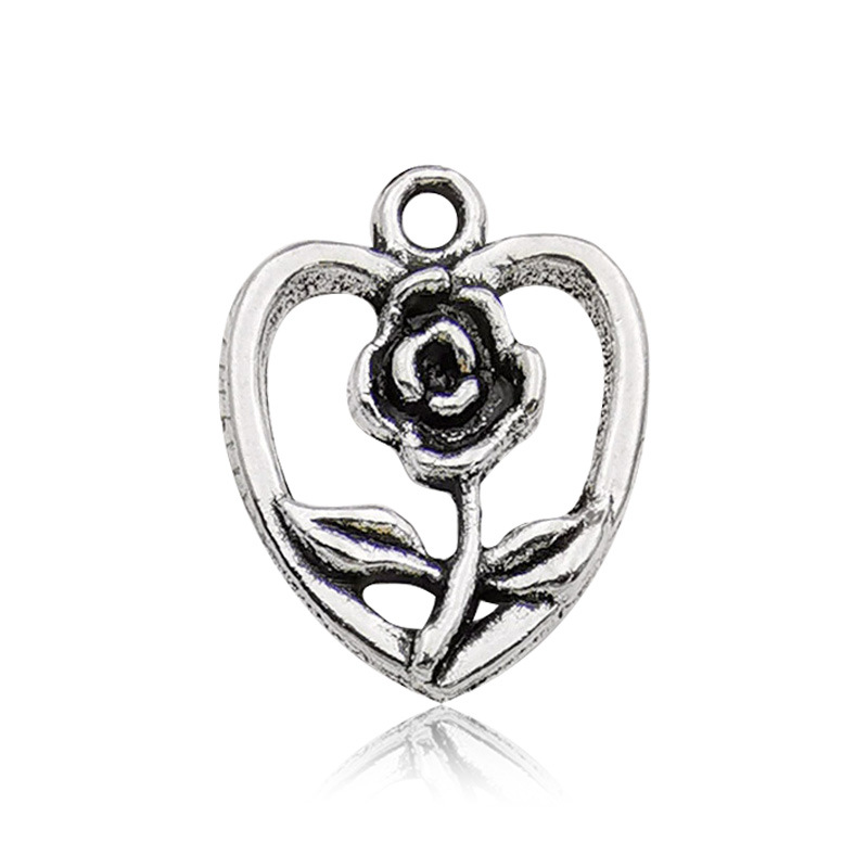 Bricolaje aleación accesorios de la joyería collar 1 melocotón corazón pendientes colgante hueco amor pulsera colgante hecho a mano Accesorios