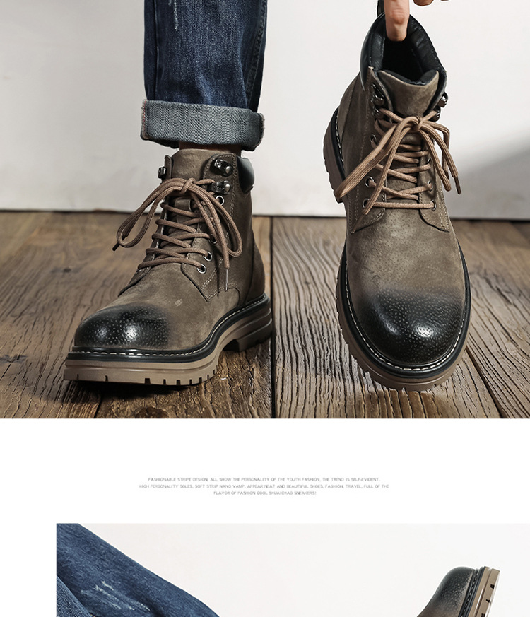 Men's British Style Yellow Martin Boots For Autumn And Winter_voghion.com