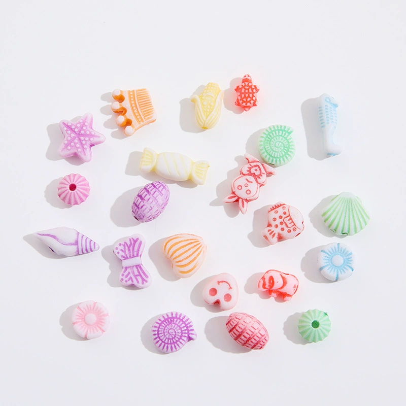 Plastic geometric marine beads, accessories, DIY