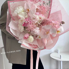 Holiday Creative Landscape Painting National Flower Art Paper Chinese Style Wrapping Paper Fresh Flowers Bouquet Flower Paper Flower Shop Wholesale