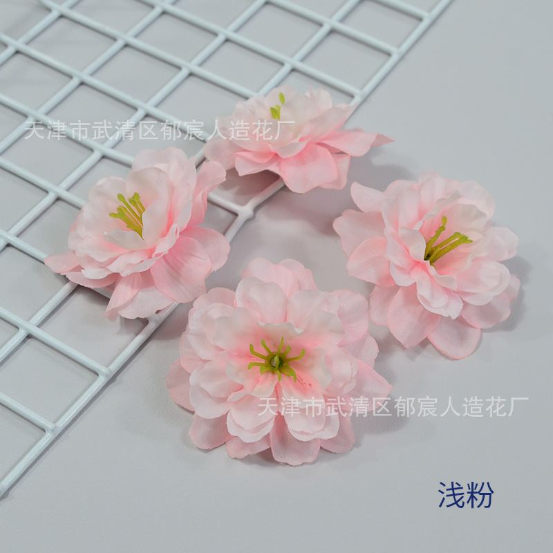 仿真花新款山茶花花朵樱花头草芯牡丹儿童舞蹈手指花古装头饰制作|undefined