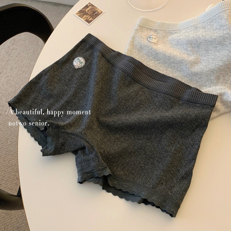 露出防止ツーインワン安全パンツ 10A 抗菌綿ボクサーパンツ女性用抗菌クロッチミッドウエストシームレスヒップリフティング|undefined