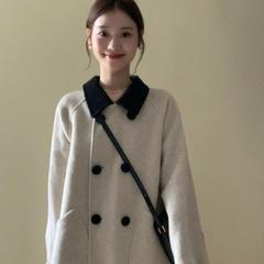 小个子大衣女秋冬季高级感2025新款爆款赫本风韩系中长款毛呢外套