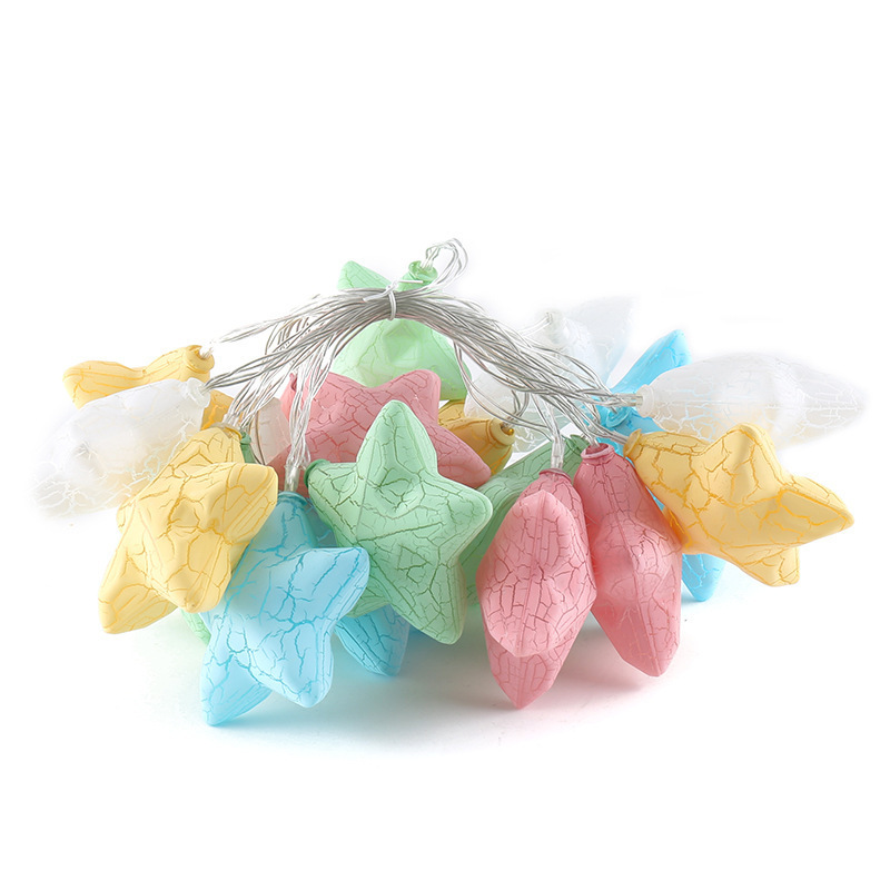 Led Small Colorful Lights Flashing String Lights Five-Pointed Star Room Hanging Lights Christmas Spring Festival Birthday Decoration Scene Arrangement Indoor