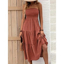 E 12698 Off Shoulder Midi Dress ¶���B��ȹ ���R�d�羳�W����