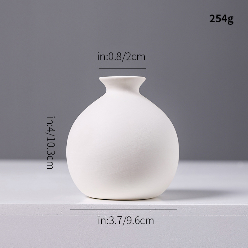特別価格の白い素焼き陶器の小さな花瓶、ミニクリエイティブでシンプルなリビングルームの卓上ドライフラワー、フラワーアレンジメントの装飾品