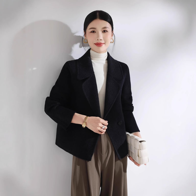 2025秋冬新款双面羊毛大衣女宽松韩版短款小个子呢子外套时尚百搭|undefined