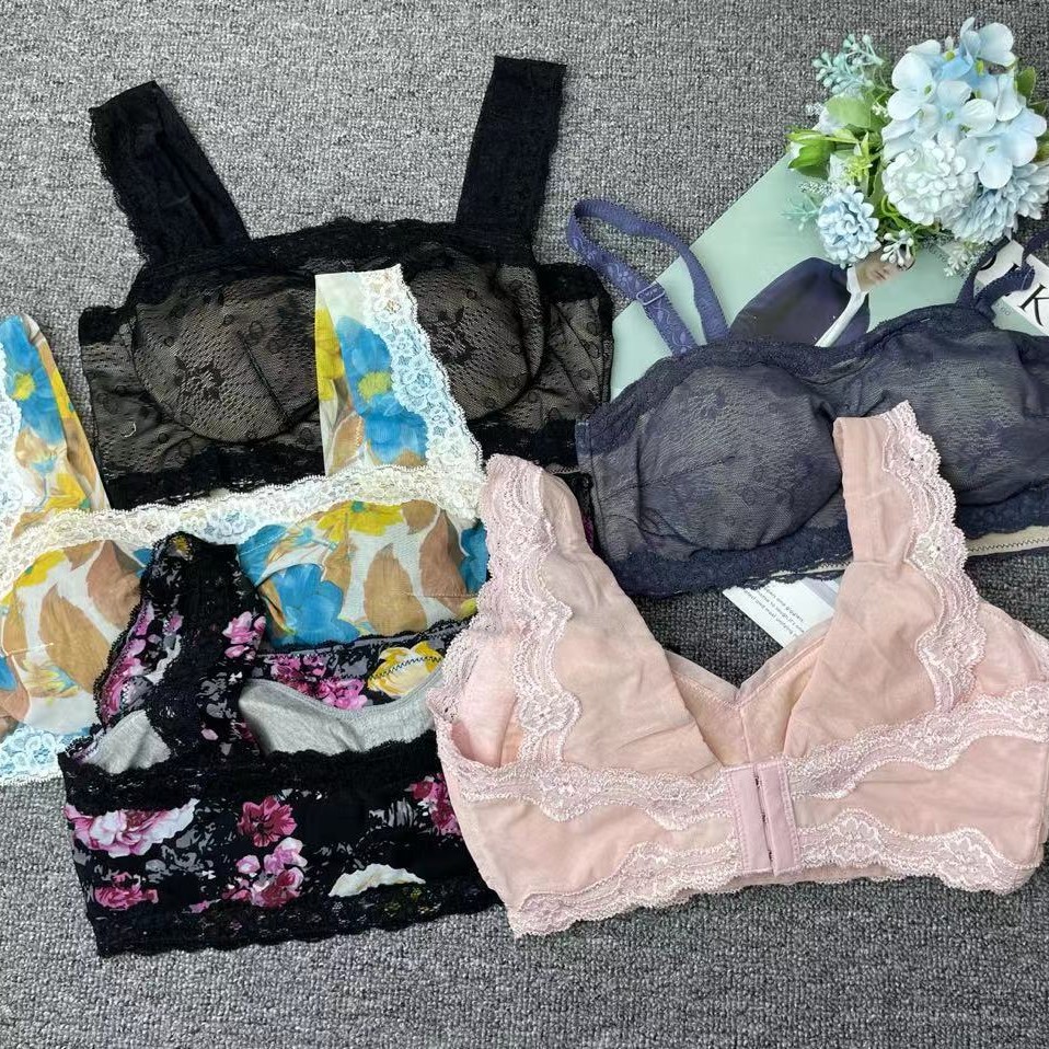 Venta al por mayor de puesto en vivo Varios multicolores más tamaño dormir cómodo Sujetador deportivo inalámbrico ropa interior no vinculante