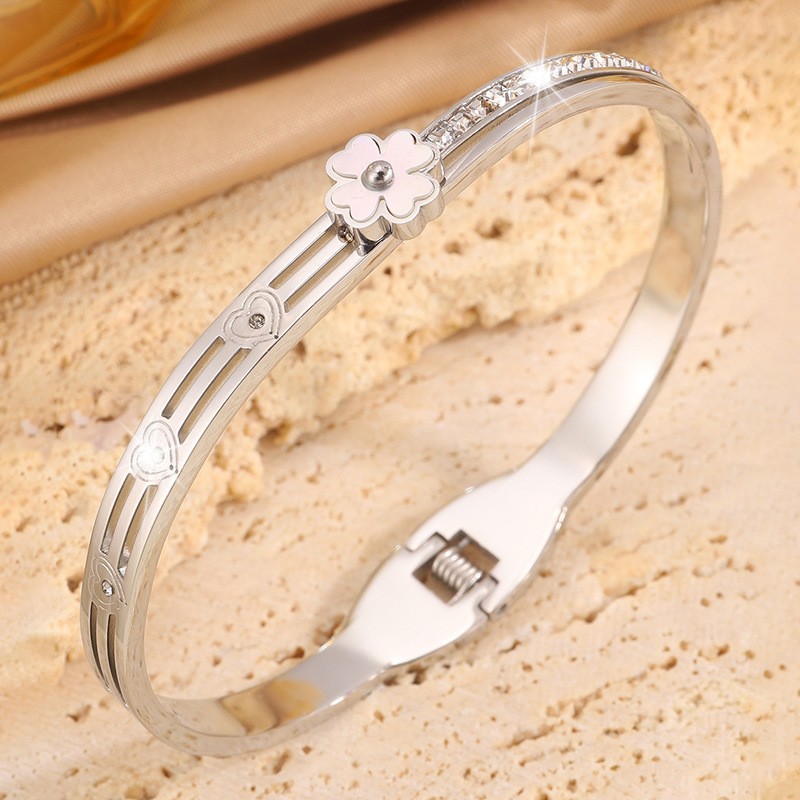 【132】SZ300-2 silver four-leaf clover love bracelet