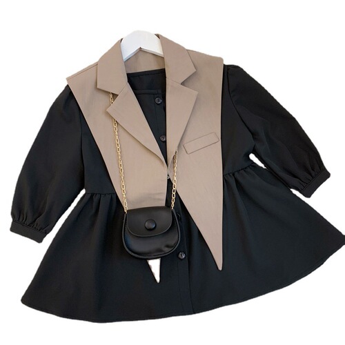 Parent-child spring clothing  spring mother-daughter clothing girls loose casual suit shawl shirt skirt suit 2-piece set