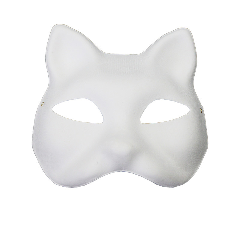 Amazon bricolaje pintado a mano graffiti cara de gato máscara de pulpa en blanco conjunto de material de actividad para padres e hijos de jardín de infantes