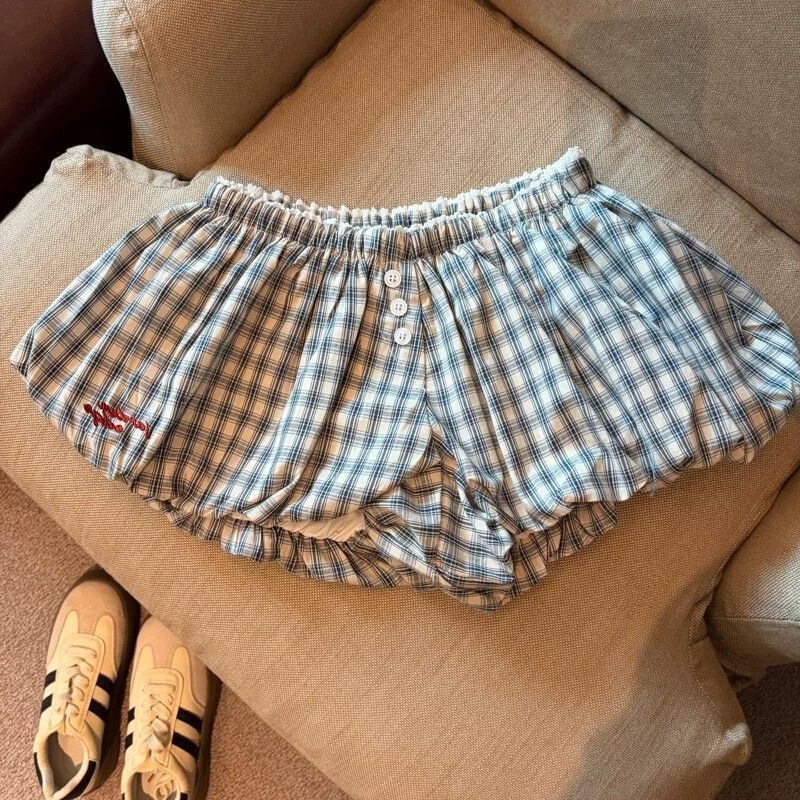 Sweet Girly Style Multi-Color Cloud Flower Bud Pumpkin Puff Pants Skirt for Women Summer Korean Style High-Waisted Embroidered Lantern Shorts Sweet Girly Style Multi-Color Cloud Flower Bud Pumpkin Puff Pants Skirt for Women Summer Korean Style High-Waisted Embroidered Lantern Shorts