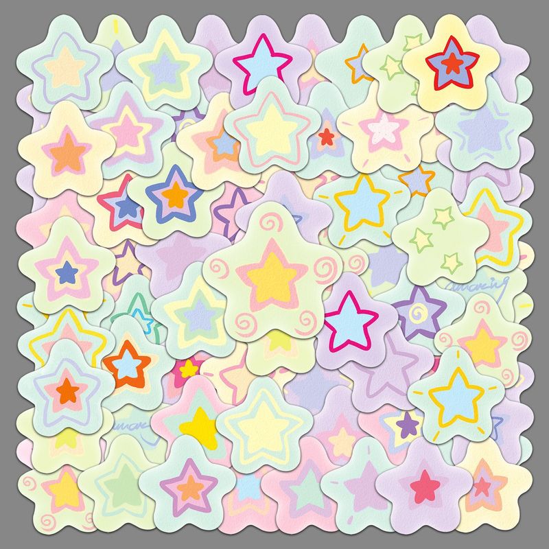 50 cross-border small fresh star five-pointed star original cartoon girl graffiti children's waterproof decorative hand account stickers