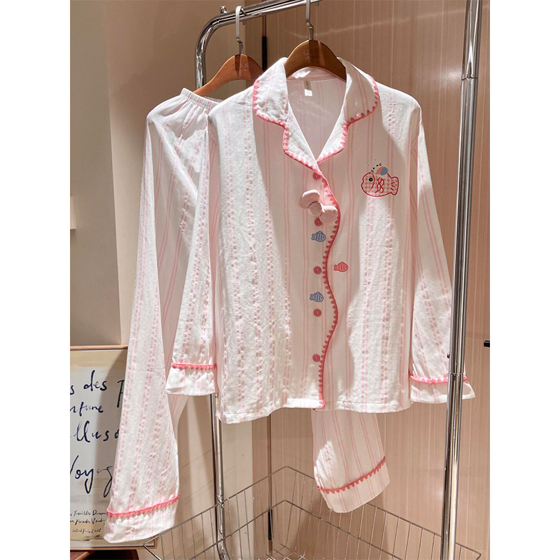 2026 New Cartoon Pure Cotton Pajamas for Women, Spring and Autumn Long-Sleeved Sweet Style Home Wear, Summer All-Cotton Thin Style That Can Be Worn Outside 2026 New Cartoon Pure Cotton Pajamas for Women, Spring and Autumn Long-Sleeved Sweet Style Home Wear, Summer All-Cotton Thin Style That Can Be Worn Outside