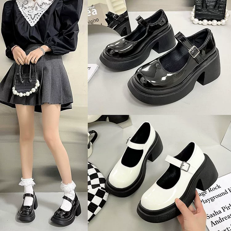 Винтажные туфли Мэри Джейн на толстом каблуке, женские маленькие кожаные туфли без шнуровки в академическом стиле, новый стиль, 2023, в японском стиле, с круглым носком, женская обувь