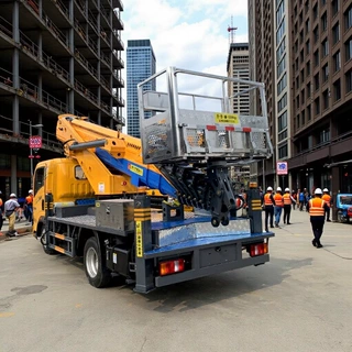 【程力集团】出口豪沃28米右驾国五户外高空作业车 路灯维护专用