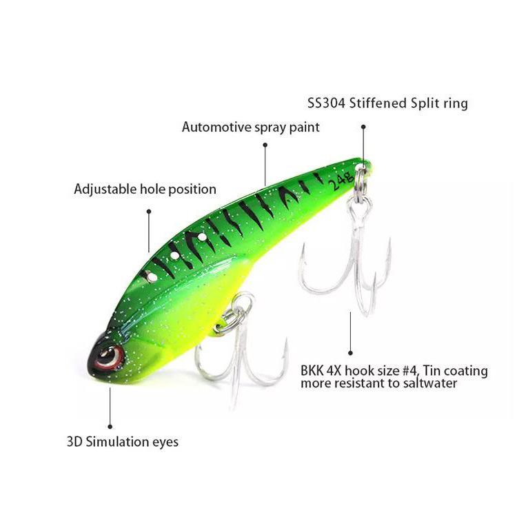 釣魚假餌路亞餌金屬VIB全水層搜索金屬擬餌鐳射vibBKK三本鈎