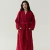 Red velvet bathrobe