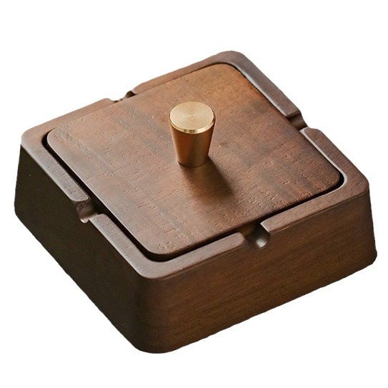 재떨이 하이 엔드 분위기 고급 중국식 솔리드 우드 뚜껑 하이 엔드 센스 홈 거실 라이트 럭셔리 크리에이티브 오피스