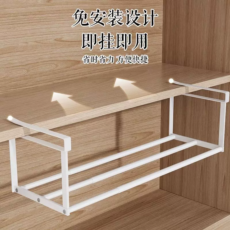 分层鞋架可伸缩家用牢固隔板鞋托下挂置物架整理鞋子托架加厚钢管