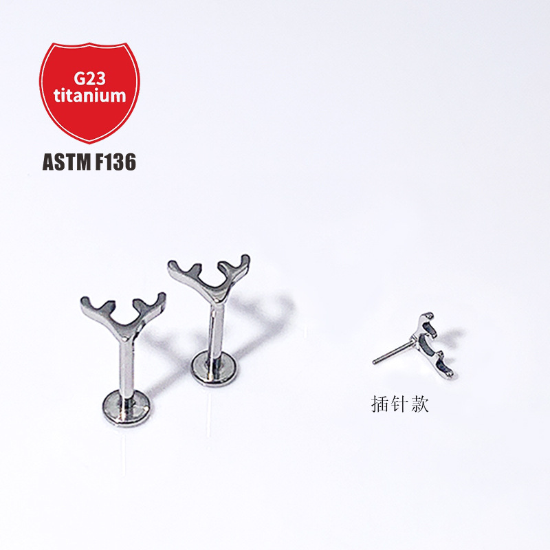 Pointed titanium steel lip stud product view