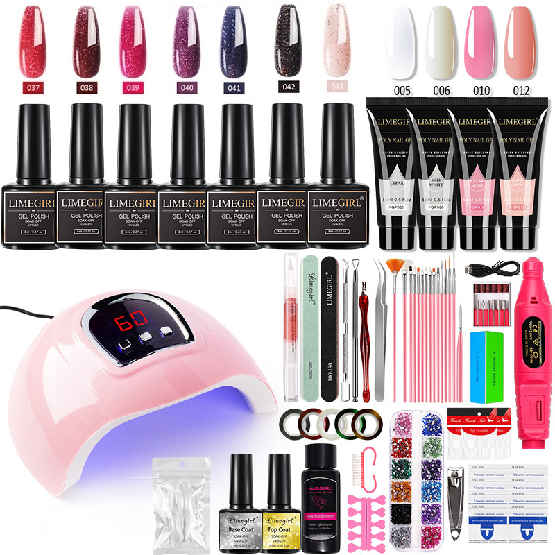 Limagirl transfronteriza extensión de uñas pegamento traje fototerapia esmalte de uñas pegamento traje fábrica de salón de uñas al por mayor
