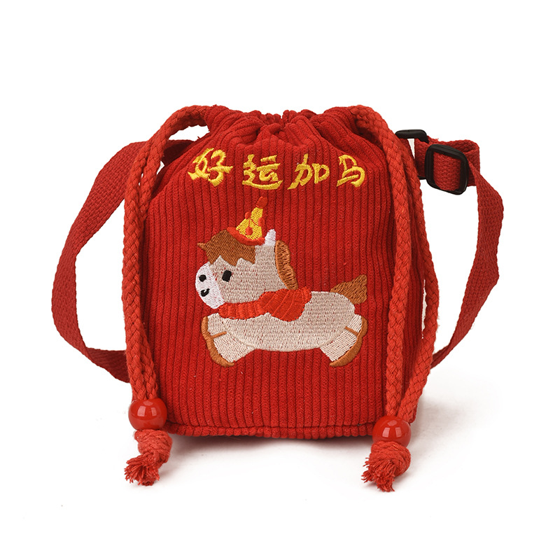 2026 bolsas de felicitación de niños caricaturas lindos pony baby mochila extranjera cuerda para niños y niñas billetera de Año Nuevo