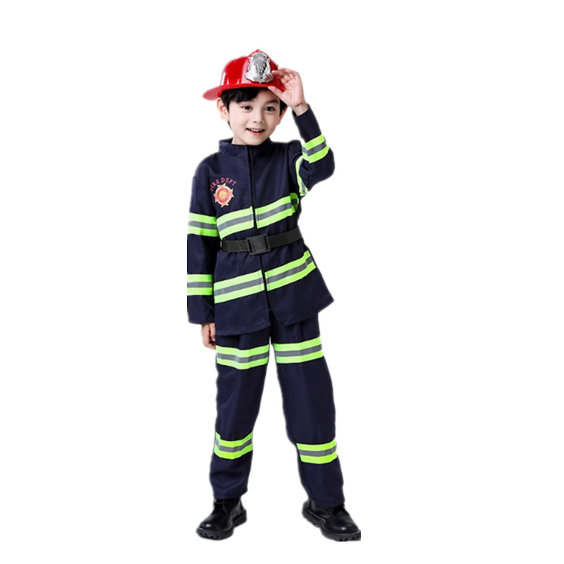 儿童消防员衣服套装演出服服装小号职业体验角色扮演亲子装消防员