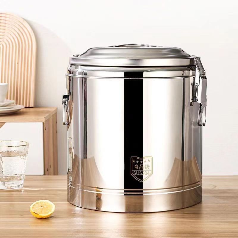 Nuevo barril de aislamiento térmico extra grueso, barraca comercial de gran capacidad, barril de arroz de comedor, barril de leche de soja, barril de té de leche, barril de sopa de tofu