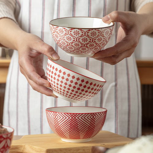 Xiaozuo Japanese tableware bowl creative ceramic soup bowl rice bowl home bowl set new home bowl