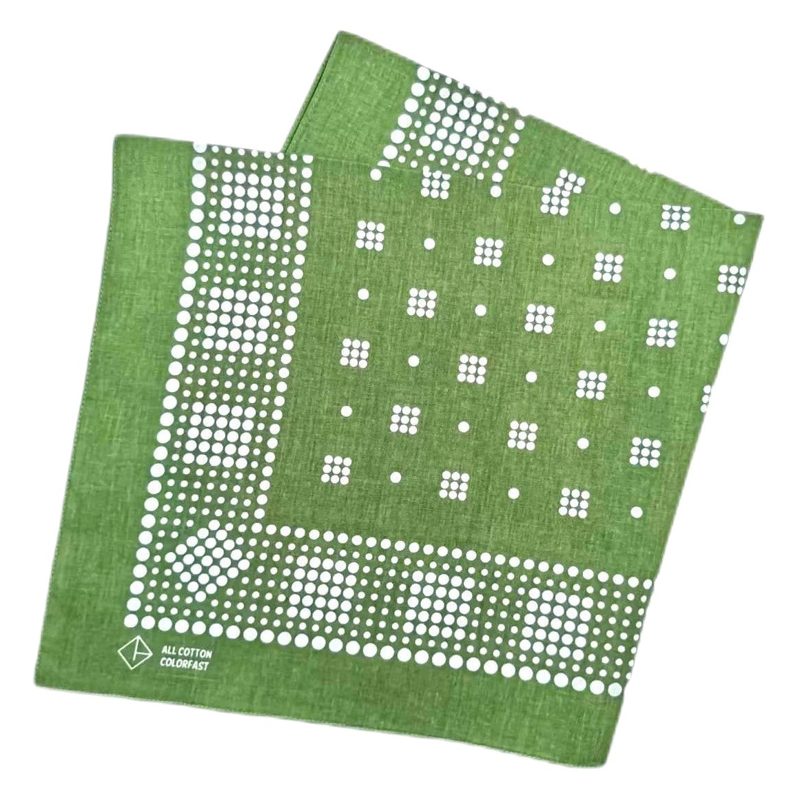 Cotton American retro snowflake polka dot flower Green series printed square scarf headscarf gift cloth