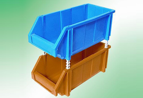 供应厦门零件箱 340*240*110mm塑料零件盒生产厂家 斜口式密箱