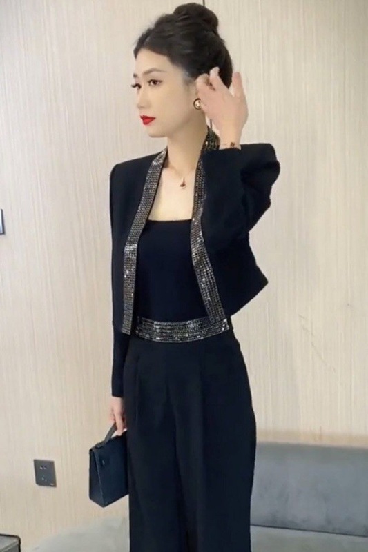 设计时尚套装西服感裤子重工法式两件套秋季烫钻显瘦网红新款|undefined