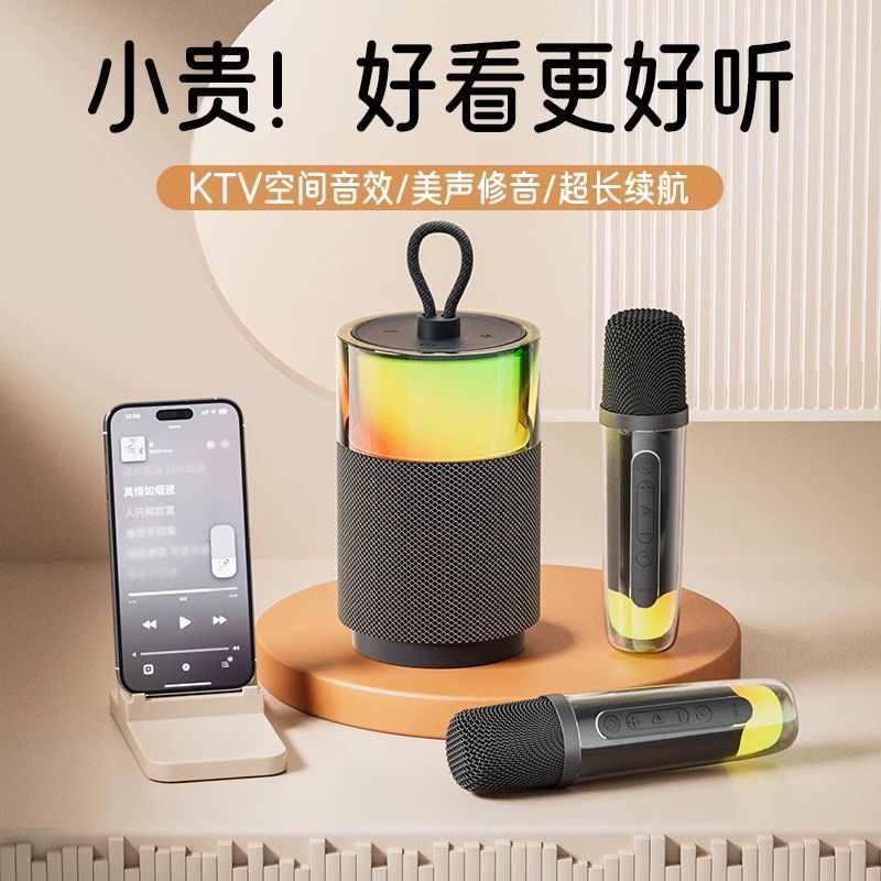 Ledoo Karaoke Audio Microphone Integrated Singing Wireless Bluetooth Ktv Outdoor Charging Portable Technology Sense