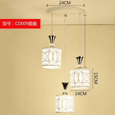 Lámpara de comedor de tres cabezas creativa lámpara de mesa de comedor personalizada moderna minimalista nórdica pequeña lámpara de pasillo de barra de estilo industrial