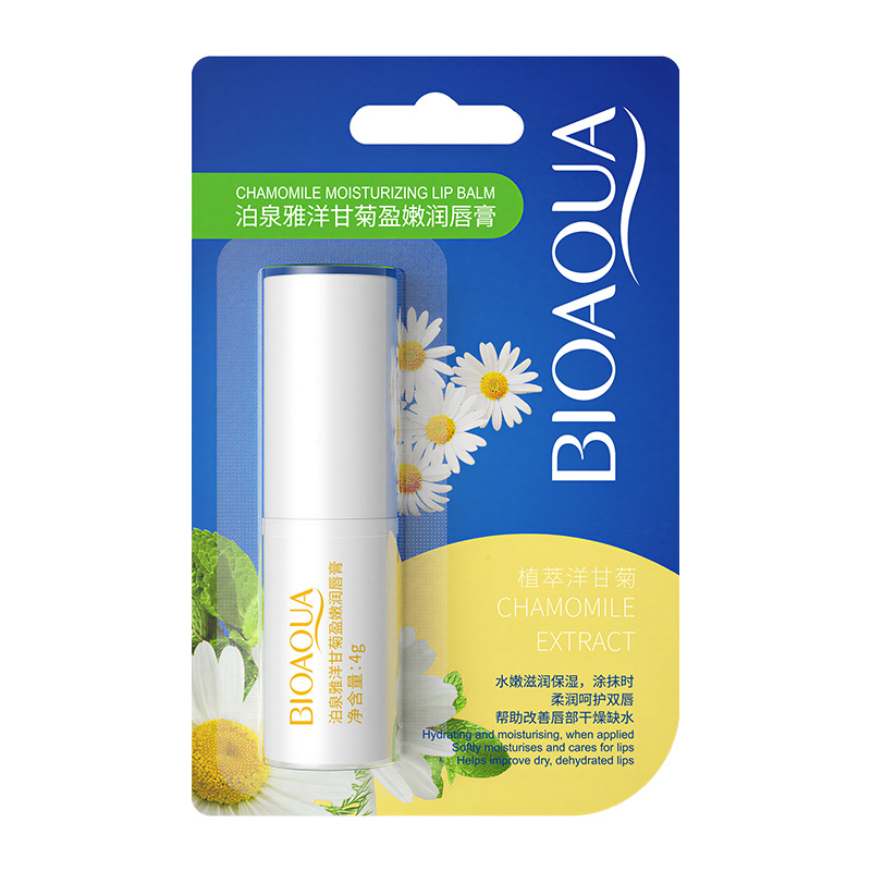 Boquanya Manzanilla bálsamo labial hidratante brillo color de labios mejora labio seco áspero cuidado de la piel bálsamo labial