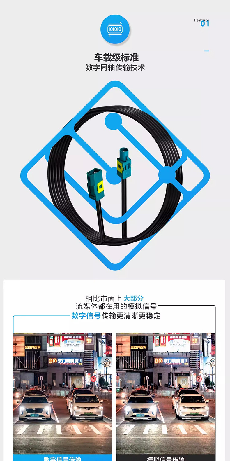 Digital Streaming Rearview Mirror Dash Cam with 60 Frames Per Second, Dedicated Replacement Model with Dual Front and Rear Cameras for Parking Monitoring