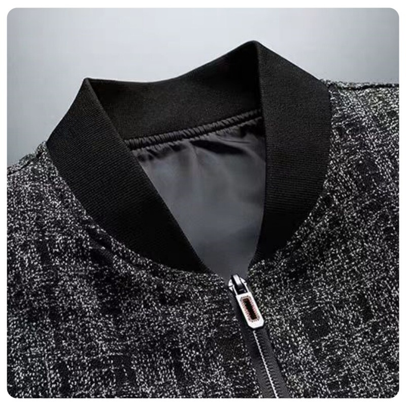 Polyester Collar Baseball Jacket Casual Wear Stand Collar Zip-Up Flight Jacket Cotton Jacket Trendy Stand Collar Versatile Polyester Collar Baseball Jacket Casual Wear Stand Collar Zip-Up Flight Jacket Cotton Jacket Trendy Stand Collar Versatile