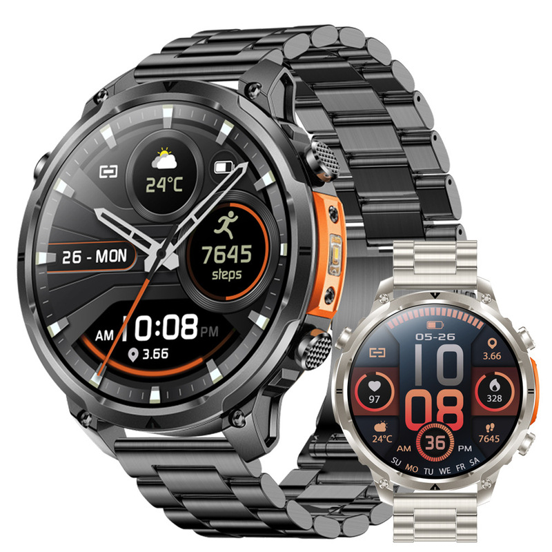 Mk100 Smart Watch Bluetooth Call True Heart Rate Pedometer Sleep Monitoring Gps Beidou Positioning Flashlight Sports