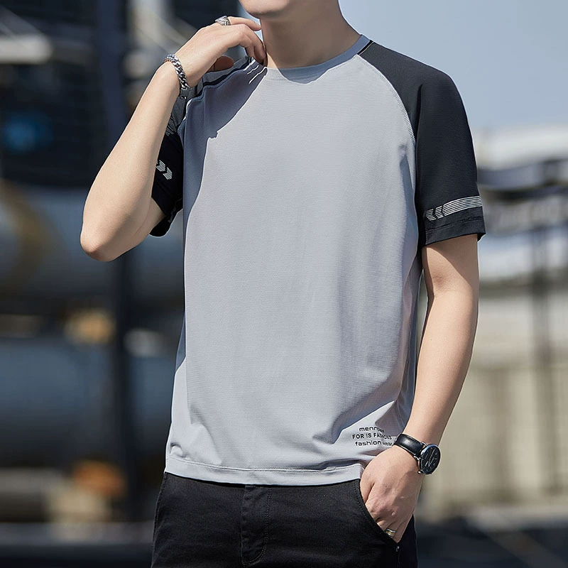 Футболка со льдом с короткими рукавами мужская летняя мужская бег фитнес-спортивная рубашка