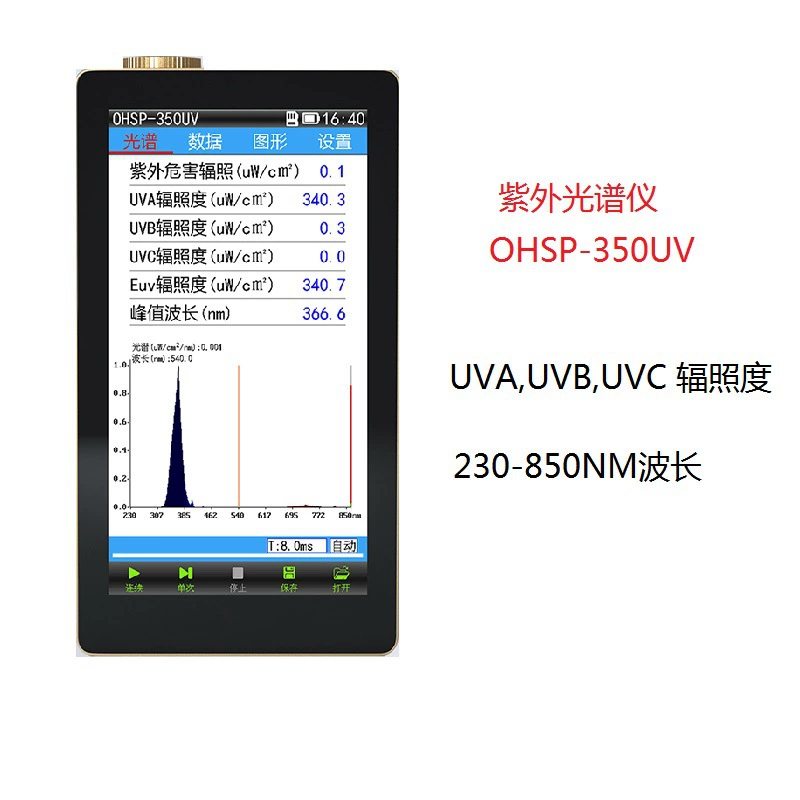 Цвет сифона OHSP-350UV Ультрафиолетовый облучатель видимого света УФ-спектрометр для выращивания растений
